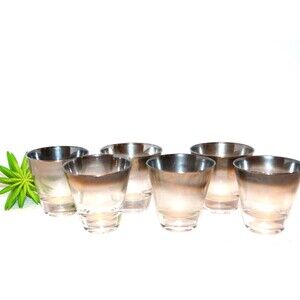 Vintage Silver Shot Glasses Ombre 1960s